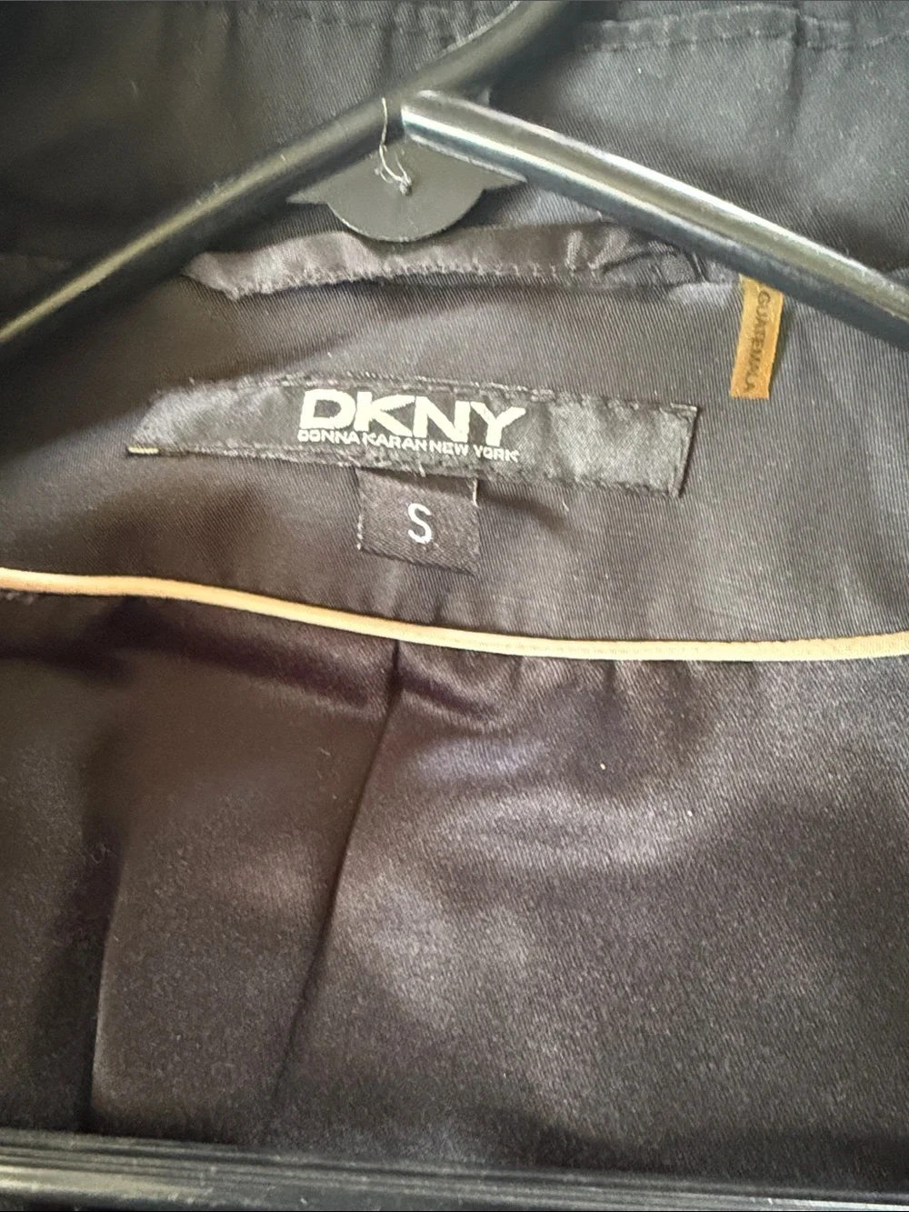 Dkny Black Classic Trench Coat with Waist Tie